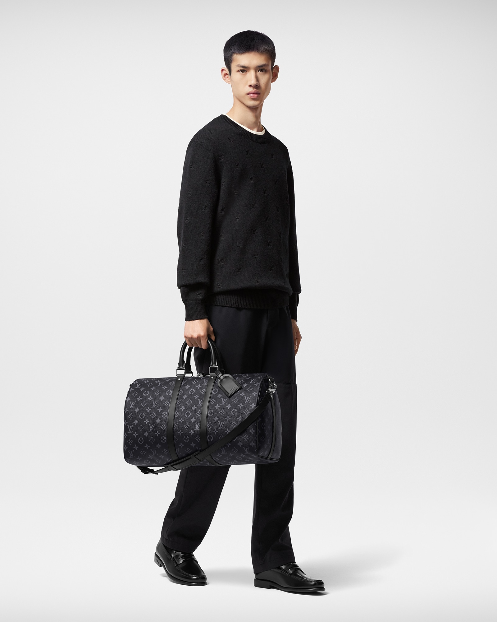 Keepall Bandouliere 45 Monogram Eclipse Men Travel LOUIS VUITTON